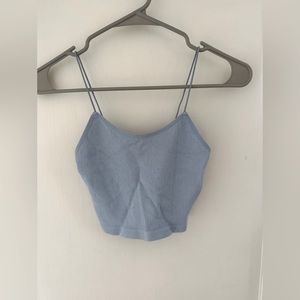 Light Blue Cropped Spaghetti Strap Tank Top